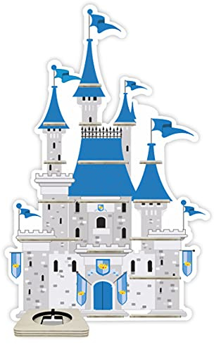 Farbklecks-Collection Musikboxregal Burg blau für Toniebox | Platz für Box, 20-25 Figuren