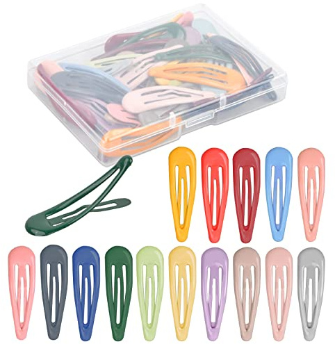 40 pcs Pince à Cheveux Fille 5cm Colorées Barrettes à Cheveux en Métal Snap Barettes BB Accessoires de Cheveux pour Femmes Filles Enfants Bébé Fille