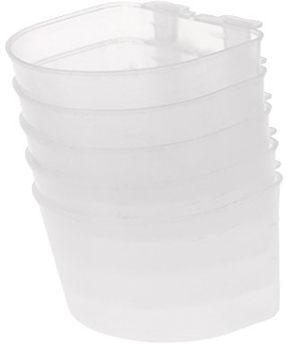 Ocobudbxw Bird Cage,Birdcage 5 Pack Bird Feeding Dish Plastic Cups Parrot Food Water Bowl Cage Coop Cup for Parakeet Conure Cockatiel Lovebird, White