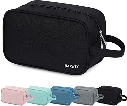 Narwey Kulturbeutel Herren Toilettenbeutel Reise Wasserdicht Robust Kosmetiktasche Schminktasche Mehrfachfächer Reise Essentials(Schwarz)