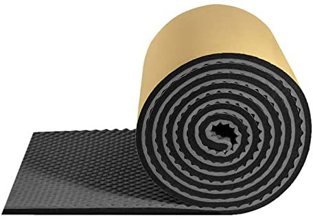 HARICSET Grau Schaumstoffplatte Akustikschaumstoff Fliesen Keil Wedge Dämmung Wanddeko Noppenschaumstoff Breitbandabsorber Decke Foam Feuerhemmend(Size:5cm Thick/1 * 10m)