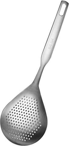 Luxshiny Colapasta Inossidabile Con Manico Ergonomico Mestolo Drenante Per Pasta e Verdure Strainer Per Cucina Facile e Veloce Utensile Pratico Per Uso Quotidiano