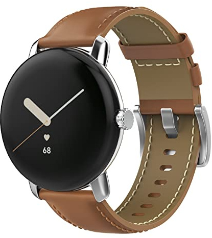 MoKo Armband kompatibel mit Google Pixel Watch 2/Pixel Watch Smartwatch, echtes Leder, Ersatzarmband für Damen und Herren, Achat