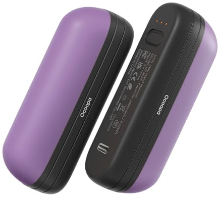 OCOOPA Scaldamani Ricaricabili 2 in 1, Scaldamani Elettrico Magnetico 5200mAh, Scaldamani Tascabili, 3 Livelli di Riscaldamento Fino a 52 ℃, Regali da Campeggio per la Pesca per Uomo, UT2s Mini