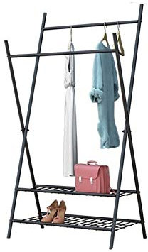 PLMoney Kleiderstange Moderne Vertikale Garderobe, Metallgitter-Kleiderständer Parallele Stangen Aufhängungs-Kleiderständer/A/160 * 100 cm