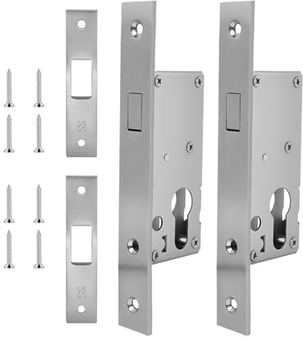 2 Stück Hakenschloss Schiebetor, 30 mm Schiebetür-Einsteckschloss, Führungsbolzen Schiebetürschloss, Fallenschloss, Eingangstorschloss, Hakenschloss für Schiebetore, solides und robustes Design und