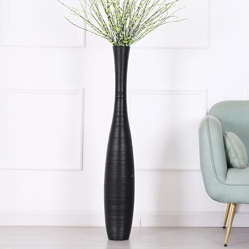 Leewadee Große Bodenvase 105 cm Polyresin für Pampasgras & Trockenblumen | Deko-Vase fürs Wohnzimmer: wasserdicht für Frischblumen, ideal für Pampasgras & Zweige und bruchfester als Keramik