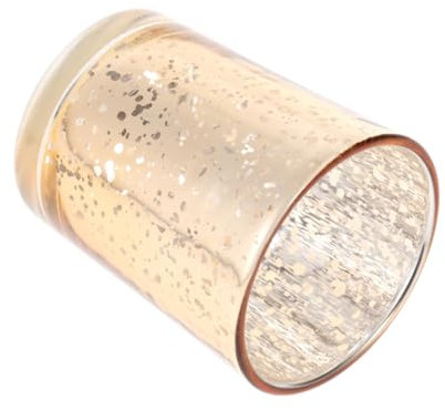 PRETYZOOM Glaskerzenhalter aus Glas mit Fleckenmuster Teelichthalter für Aromatherapie Diy-kerzenhalter Leerer Becher für Hochzeiten Partys und Dekoration Gold