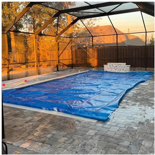 Abdeckplane Pool Blau Seifenblasen-Stil Solar-Decke Pool-Abdeckung, Spa Thermodecke Abdeckung Für Erd- Und Aufstellschwimmbäder, Bubble-Side Down, Viereckig, 15,7 Mil Dick ( Color : Blue , Size : 20x3