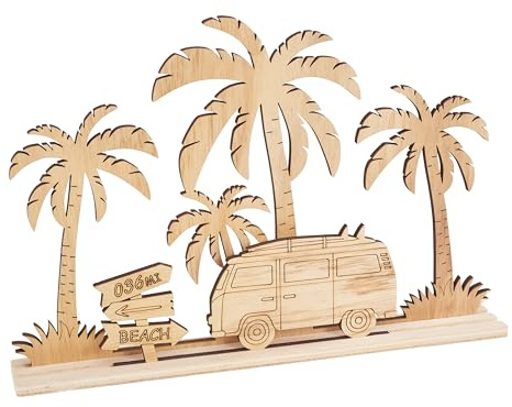 VBS Holz-Steckmotiv Campingurlaub, 3 Teile, unbemalt, einseitig dekoriert, 18x26x3.5 cm, Holz, ideal für Sommer, kreatives Basteln mit Farben, Pasten, Papieren, einfach zusammenstecken.