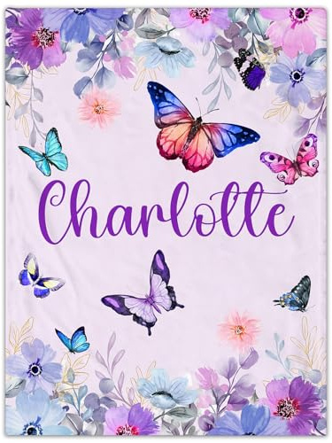 MJARTORIA Personalisierte Babydecke mit Namen Wunschtext, Kuscheldecke Flauschige Fleecedecke Geschenke zur Geburt Mädchen Junge, Blanket Fleecedecke für Baby Kinder Erwachsener