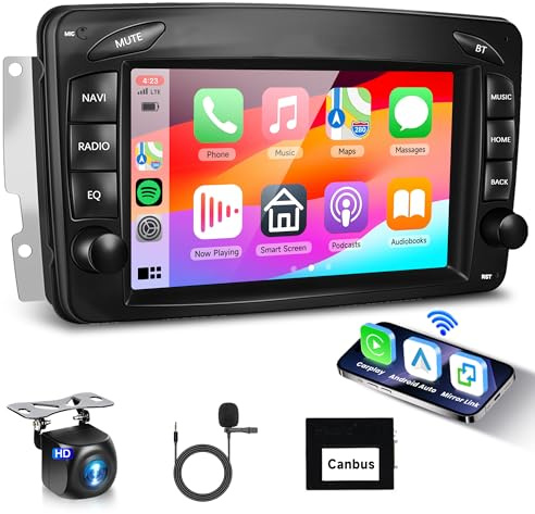 2G+64G Android Autoradio für Mercedes Benz W168 W203 CLK C209/W209 SLK/W170 W463 W639 Viano Vito Vaneo 7 Zoll Autoradio Wireless Carplay Android Auto Navi GPS WiFi Bluetooth FM/RDS Rückfahrkamera