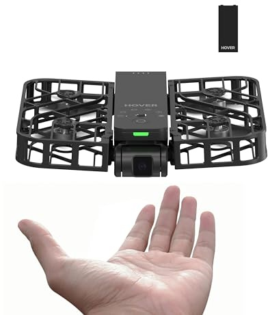 HOVERAir X1 Telecamera Auto-Volante, Video HDR con Drone Tascabile, Decollo sul Palmo, Percorsi di Volo Intelligenti, Follow-me Action Camera con Controllo a Mani Libere, Nero (Combo)
