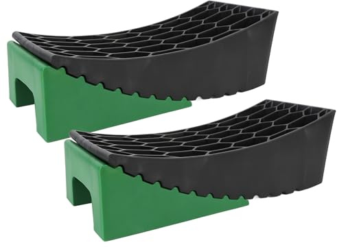 Curved Leveling Block, Portable RV Curved Leveler with Anti Slip Pads, Up to 35,000 Lbs, Raised Tire Change Ramp with Carrying Bag for Campervan Trailer Motorhome