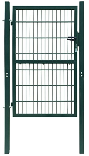ShGaxin Cancela de Valla 2D Individual Verde 106x170 cm, Puertas Metalicas Exterior, Puerta Jardin, Valla De Jardin, Puerta De Jardín - 141749