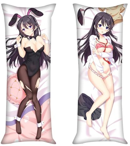 JNLIFT Anime Kissenbezug für Rascal Does Not Dream of Bunny Girl Senpai,Anime Pillowcase Hochwertiges Full-Body Umarmungskissen Bezug,Body Kissenbezug Seitenschläferkissen Bezug,Peachskin-40x120CM