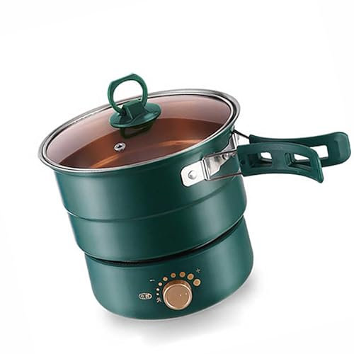 Casserole Électrique Portable 1,6L, Poêle Multifonction Antiadhésive, Marmite Électrique avec Contrôle de Température, Casserole Électrique Portable pour Nouilles, Soupes