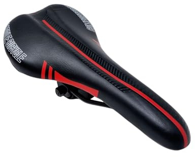 Konstläder Montegrappa Sadel med Skuminteriör/Gel för Racing Trekking Cross MTB Svart Röd