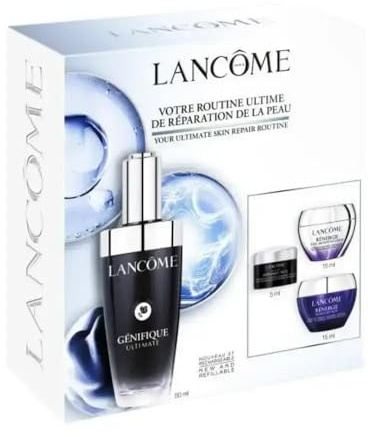 Lancôme Génifique Ultimate Serum Routine Set: Genifique Ultimate Serum 50ml, Genifique New Eye Cream 5ml, Rénergie New Cream 15ml, Rénergie Multi-Lift Night Cream 15ml, Gesichtspflege
