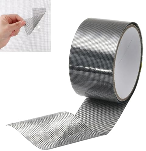 NCOALE Nastro Adesivo per Zanzariere, 5 cm x 10 m Nero - Toppa per Riparazione Buchi Zanzariere, Kit Riparazione Rapida (1 Rotolo)