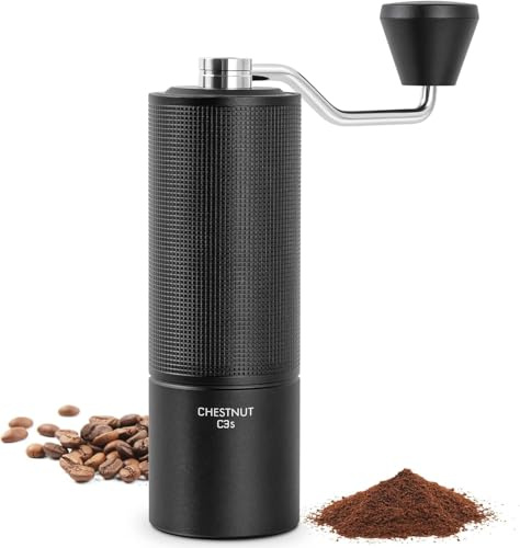 TIMEMORE Chestnut C3S Manual Coffee Grinder, Adjustable Conical Burr Grinder with Stainless Steel S2C Burr - Compatible with Espresso, Pour Over & French Press, Black