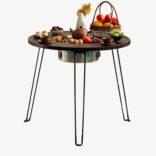 Piccola griglia pieghevole a carbonella, portatile da campeggio, barbecue coreano per uso domestico, tavolo rotondo per esterni e interni