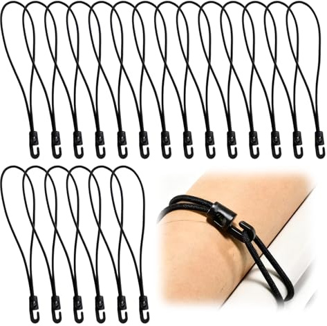 Wcawnlt 20 Pièces Tendeurs en Caoutchouc avec Crochets Élastiques 10 cm, 4 mm Épaisseur, Sandow pour Bâche Petit et Mini Format, Noir, Idéal pour Bagages, Camping et Fixation Extérieure