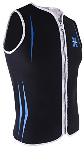 Herr neopren våtdräkt väst fram dragkedja 3 mm surfsurfing topp XL svart