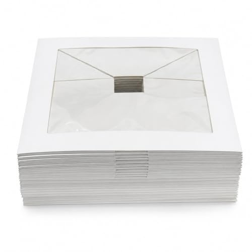 Decoraciondulce - Pk de 10 Cajas para Tartas, Blanca Altura Regulable Con Ventana 25 X 25 X 20 A 30 Cm. (25x25)