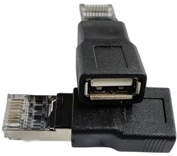 Lot de 2 adaptateurs réseau USB vers RJ45 Ethernet femelle vers Ethernet mâle pour modems réseau de bureau