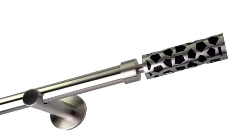 DécoProfi Gardinenstangen Edelstahloptik 1-läufig Ø 20 mm L: 320 cm I Malla Gardinen/Vorhangstange im Set I Inklusive Träger, Befestigung und Endstücke I Decken- oder Wandbefestigung
