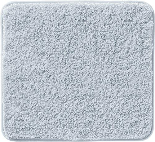 Erwin Müller WC-Vorlage, WC-Matte Rhodos Uni ohne Ausschnitt, rutschhemmend Silber Größe 50x55 cm - ultraweich, extrem saugfähig, flusenarm