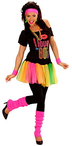 NET TOYS 80er Jahre Neon Stulpen Beinwärmer pink Aerobic Stutzen Beinstulpen Strümpfe Legwarmer Stulpe Gamasche Damen Kostüm Accessoires