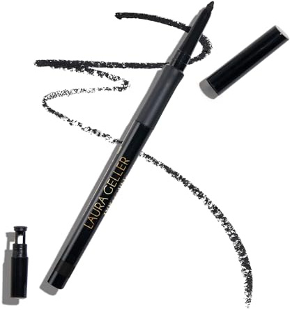 LAURA GELLER NEW YORK INKcredible Gel Eyeliner (Blackbird) Waterproof & Smudge-Proof Pencil With Built in Sharpener For Expert Precision, Glides On Effortlessly, Gel Eyeliner Pencil