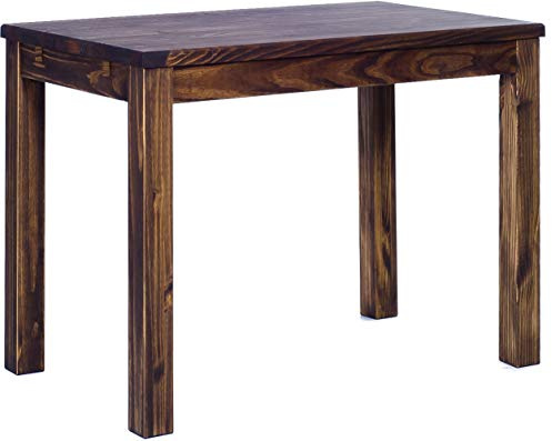 B.R.A.S.I.L.-Möbel Esstisch Rio Classico 90x73 cm Eiche antik Holz Pinie Massivholz Esszimmertisch Echtholz ausziehbar vorgerichtet für Ansteckplatten