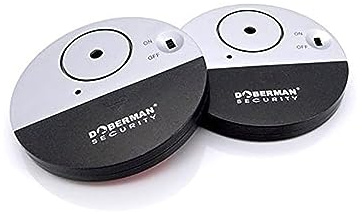 WER Doberman Security, Fensteralarm, mit 100-dB-Alarm und Vibrationssensoren, modernes und superdünnes Design, 2 Stück