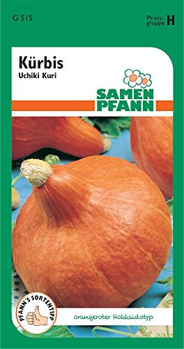 SAMEN PFANN® Kürbis, Uchiki Kuri (Hokkaido-Kürbis) - Gemüse-Samen Kürbis-Samen Saatgut Samen (Cucurbita maxima)