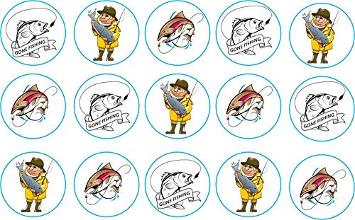 15 x 2 inch fishing cupcake toppers fairy edible icing