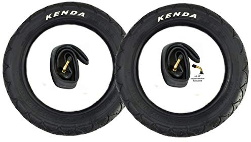CBK-MS 2X 12.1/2 x 1.75 x 2.1/4 = 47-203 Reifen + Schlauch mit 45° Winkel Autoventil für Kinderwagen Roller Dreirad Laufrad Fahrrad Anhänger
