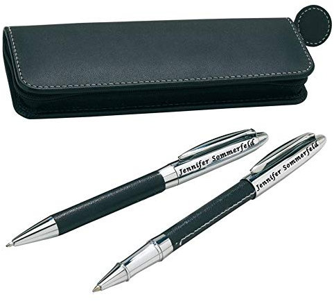 Juwelier Schönschmied - Schreibset mit Gravur als Geschenk inklusive Geschenk-Etui - Drehkugelschreiber & Rollerball (blauschreibend) Schreibset 3 PS3