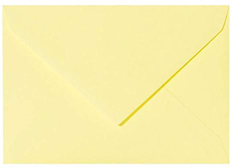 Paper24 50 Briefumschläge DIN C6 114x162 mm, nassklebend, für Einladungen, Grußkarten A6, für Hochzeit, Geburtstag in Gelb