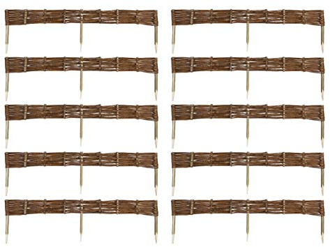 MC.Sammler Panneau en Saule tressé Palissades en Bois 16 Dimensions Hauteur: 10 cm Longueur: 120 cm clôture de Jardin 10 pièces