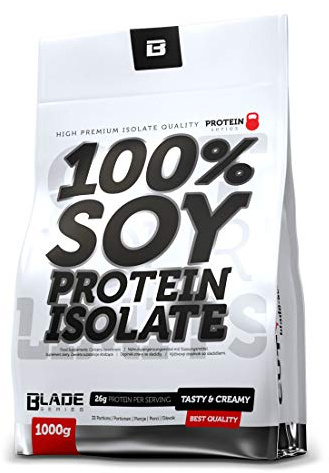 Soja Protein Isolat 1000g Vanille - Veganes Proteinpulver High Protein - Eiweiss Pulver fuer Muskelaufbau & Diaet - Protein Shake pflanzlich - Blade Series