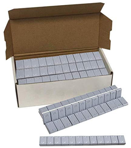 A A IN (576PCS) 1/4oz, 0.25oz Adhesive Stick on Wheel Weights, 9lbs/Box, 48 Strip Box, Gray, Low Profile, EasyPeel Type for Cars, Trucks, SUVs, Motorcycles