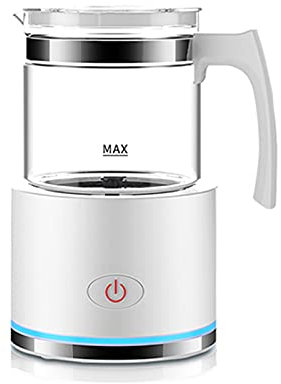 AIZYR Montalatte Staccabile 220V, Scaldalatte Elettrico con Funzione Schiuma Calda E Fredda per Latte, Cappuccino, Macchiato, Latte Tiepido,Bianca