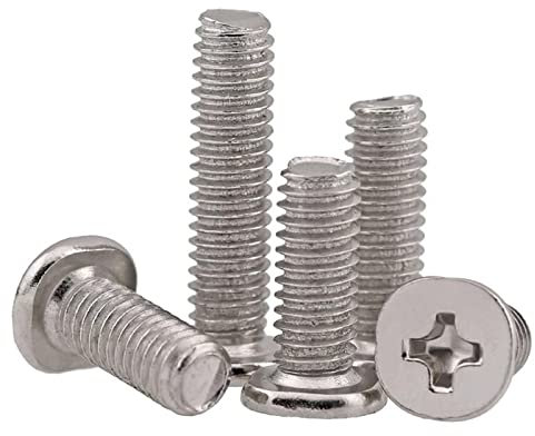 VitiVite a Testa Piatta in Acciaio al Carbonio/nichelata Cm Viti a Testa Piatta Grande a Testa Piatta M2 M2.5 M3 M4 (50-100pz)