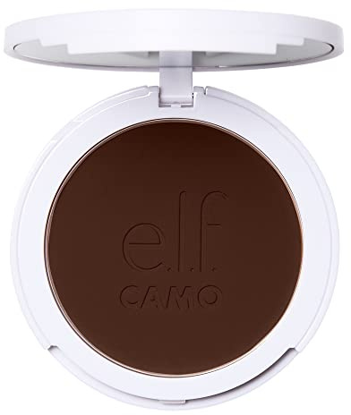 e.l.f. Camo Powder Foundation, Lightweight, Primer-Infused Buildable & Long-Lasting Medium-to-Full Coverage Foundation, Rich 660 N