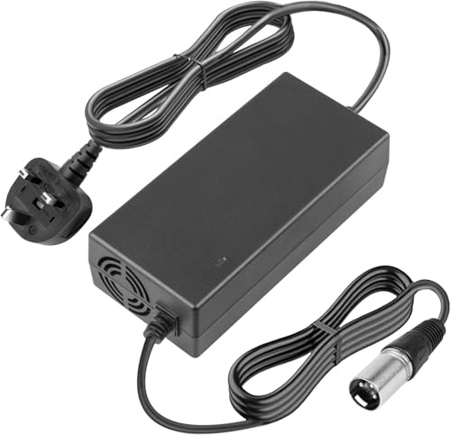 Labtec 54.6V 48V 2A Electric Bike Battery Charger for 48V Lithium Battery E-Bike Mobility Scooter Electric Scooter Electric Wheelchair Batteries, 3pin XLR Plug