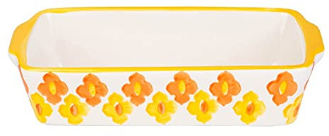 LUCBEI Lasagnera Piatto da Forno in Ceramica, Piatto di casseruola Rettangolare/Rotondo, padelle di Lasagne for Cucinare, Cake Cena, Cucina, 8/8,5 Pollici Teglie da Forno (Color : Square)