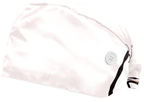 WOSHJIUK 2er-Pack Schrubbmützen,Bouffant-Hüte,lustiges Regenbogen-Einhorn,Arbeitskappen mit Knopf und Schweißband,verstellbar